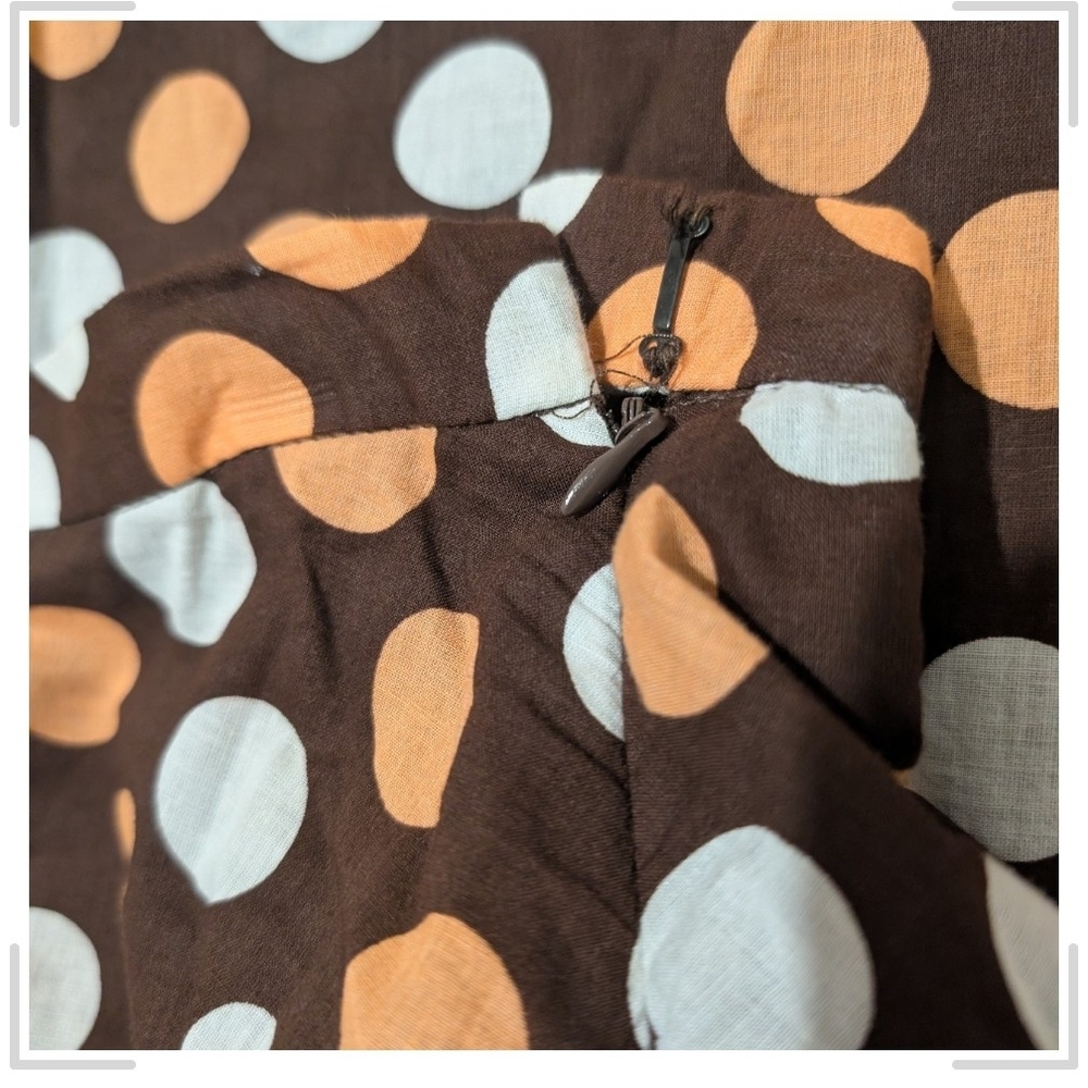 Pre-owned Stylish Polka Dot Skater Skirt - Orange and White - Picture 8 of 10